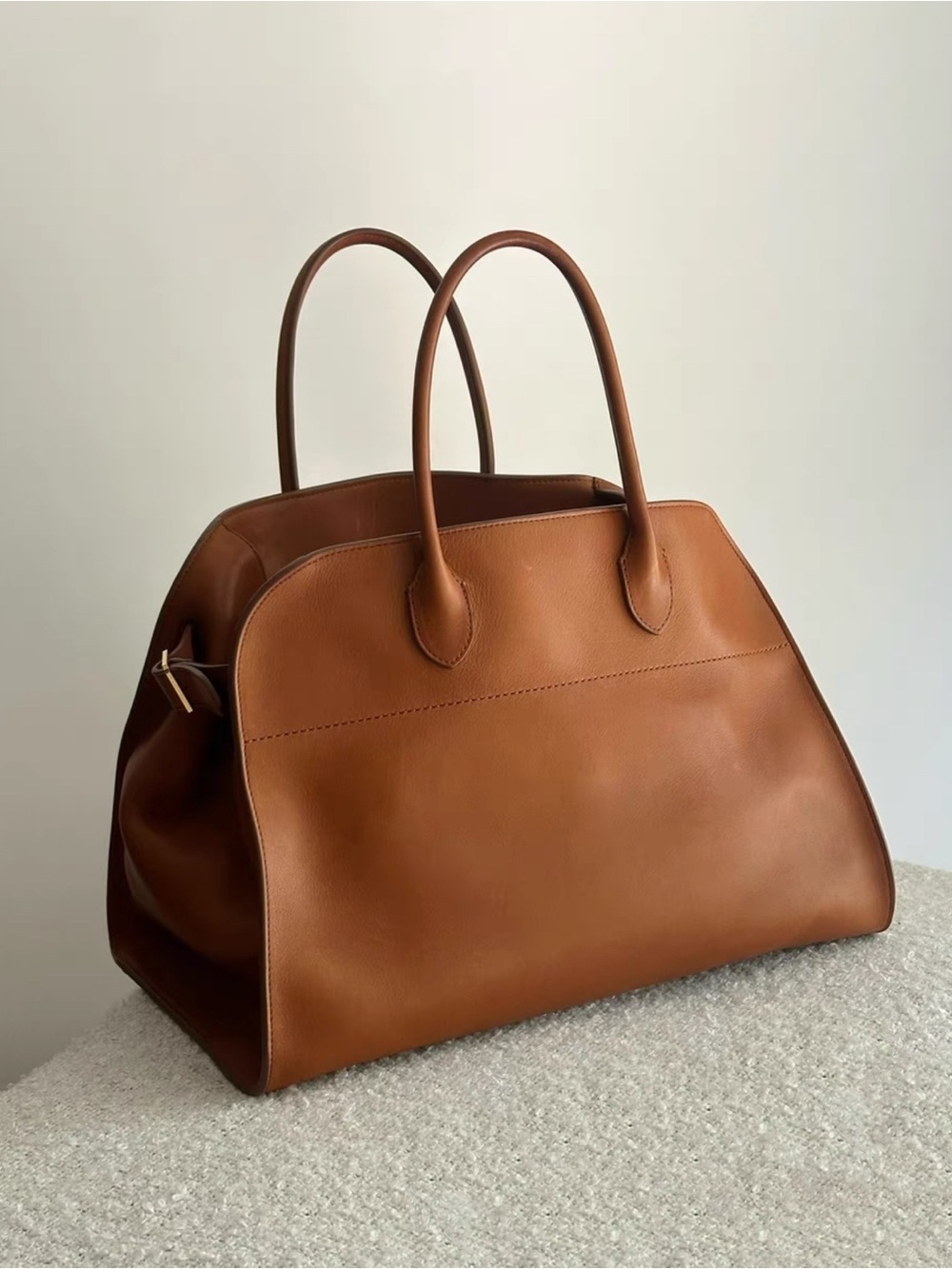 Auth The Row Margaux 15 Bag Saddle Leather Brown w tag Original $6400